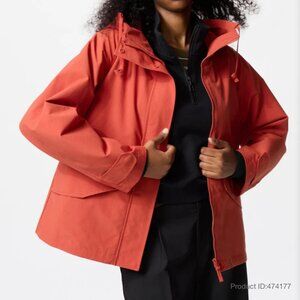 Uniqlo Cotton Blend Parka, Size Medium, Red, Hood Lightweight AdjustableWaist